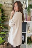 Charli Honeycomb Oversized Turtle Knit Oatmeal Marl